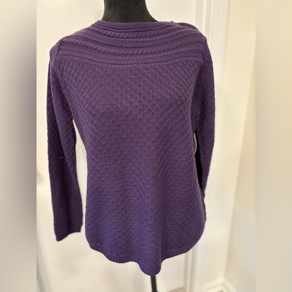 Croft and Barrow sweater - purple- size Large petite NWT